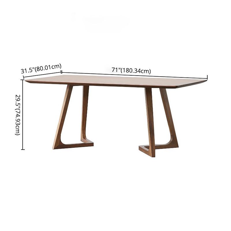 Modern Style Solid Wood Dining Set with Rectangle Shape Table and Double Pedestal Base for Home Use Clearhalo 'Dining Room Sets' 'Dining Tables & Seating' 'dining_room_set' 'furn' 'furn_dining_room_set' 'Furniture' 'furniture_dining_room_set' 'Kitchen & Dining Furniture' 'kitchen&dining_furn' 'kitchen' 1200x1200_e9d15e17-5924-494a-b511-fb2618c35103