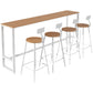 Contemporary Bar Table in Metal and Wood Trestle Base Outdoor Bar Height Table Clearhalo 'Bar Furniture' 'Bar Tables' 'bar_tables' 'furn' 'furn_bar_tables' 'Furniture' 'Kitchen & Dining Furniture' 1200x1200_e9d16d90-76cb-4e21-bcc5-e713a79453f7