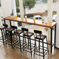 Juego de mesa de bar moderno, juego de altura de mostrador de madera maciza de 1/6 piezas para interior