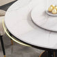 Glam Style Table Pedestal Dining Table with Turntable for Kitchen