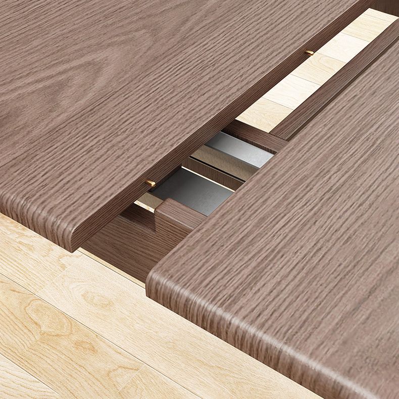 Rubberwood Rectangle Dining Table Extendable Table with Wooden Base and Legs Clearhalo ' dining_table' 'Dining Tables & Seating' 'Dining Tables' 'furn' 'furn_dining_table' 'Furniture' 'furniture_dining_table' 'Kitchen & Dining Furniture' 'kitchen&dining_furn' 'kitchen' 'kitchen_dining_table' 1200x1200_e9d658c5-dc5b-489b-b45e-a12a75ccb0bc