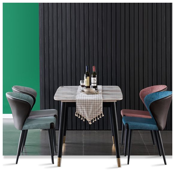 Indoor Wingback Armless Dining Chairs Upholstered Side Chair with Metal Legs Clearhalo ' kitchen&dining_furn' 'Dining Chairs' 'Dining Tables & Seating' 'dining_chair' 'furn' 'furn_dining_chair' 'Furniture' 'furniture_dining_chair' 'Kitchen & Dining Furniture' 'kitchen' 1200x1200_e9da2e08-f206-4968-a1e4-57c3ec671bd1