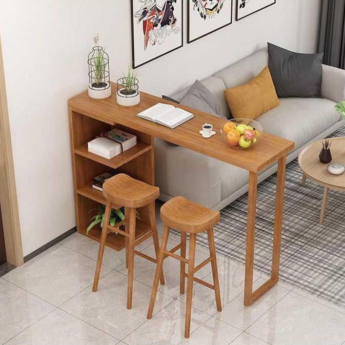 Mesa de bar contemporánea de 1/2/3 piezas, juego de mesa rectangular de madera para cocina