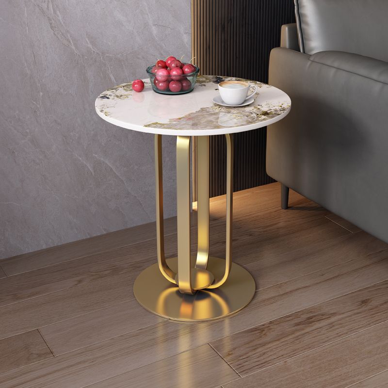21.65-inch Tall Pedestal End Table Casual Round Stone Top Sofa Side Table Clearhalo 'Coffee & Accent Tables' 'End & Side Tables' 'end_side_table' 'end_side_tables' 'furn' 'furn_end_side_tables' 'Furniture' 'furniture_end_side_table' 'Living Room Furniture' 1200x1200_e9dc84d8-4878-4e78-842a-b6527a9fde6e