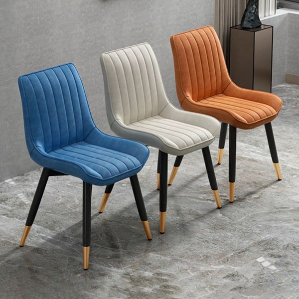 Metal Contemporary Side Chair PU Leather Solid Back Chair Indoor Dining Chairs Clearhalo ' kitchen&dining_furn' 'Dining Chairs' 'Dining Tables & Seating' 'dining_chair' 'Furniture' 'furniture_dining_chair' 'Kitchen & Dining Furniture' 'kitchen' 1200x1200_e9dd67cc-6f29-4c15-a5e7-456084a1d0f2