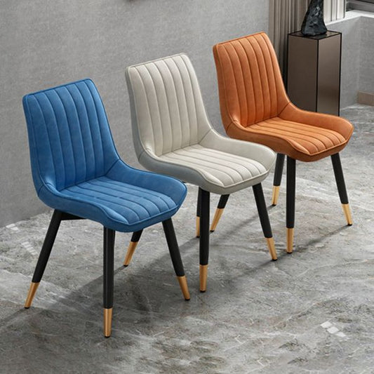 Metal Contemporary Side Chair PU Leather Solid Back Chair Indoor Dining Chairs Clearhalo ' kitchen&dining_furn' 'Dining Chairs' 'Dining Tables & Seating' 'dining_chair' 'Furniture' 'furniture_dining_chair' 'Kitchen & Dining Furniture' 'kitchen' 1200x1200_e9dd67cc-6f29-4c15-a5e7-456084a1d0f2