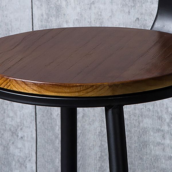 Industrial Style Backrest Counter Stool Iron Cafe Bar Stool with Seat and Pedal Clearhalo 'Bar Furniture' 'Bar Stools' 'bar_stools' 'furn' 'furn_bar_stools' 'Furniture' 'Kitchen & Dining Furniture' 1200x1200_e9de95e2-8fd5-49fb-adf3-22b78eef9766