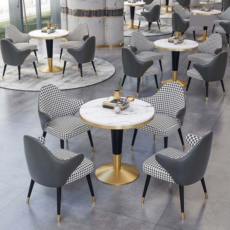 Modern Round Dining Table Set 1/4/5 Pieces Dining Set with Padded Chairs Clearhalo 'Dining Room Sets' 'Dining Tables & Seating' 'dining_room_set' 'furn' 'furn_dining_room_set' 'Furniture' 'Kitchen & Dining Furniture' 1200x1200_e9dea90f-61da-485b-b1d1-b541ffc50266