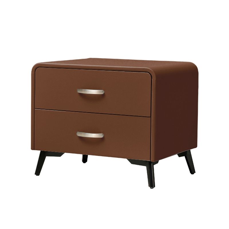 18 '' tavolo da notte in legno massello alto 2-disegno in pelle finta