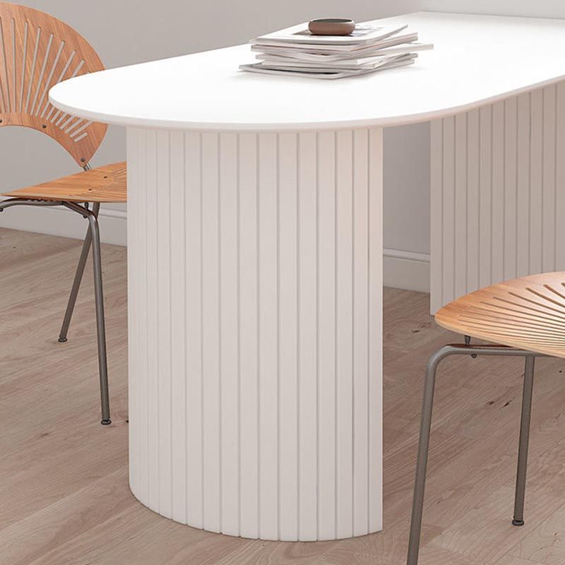 Contemporary White Stone Top Dinette Table White Base Dining Table for Living Room Clearhalo 'Dining Tables & Seating' 'Dining Tables' 'dining_table' 'furn' 'furn_dining_table' 'Furniture' 'furniture_dining_table' 'Kitchen & Dining Furniture' 1200x1200_e9df94fa-3081-439e-b166-246d35cd0c51