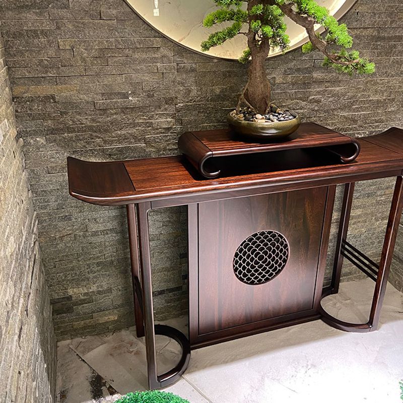 Tavolo console contemporanea a forma di rettangolo tavolo da divano console in legno massiccio marrone
