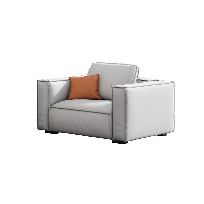 ノルディックフェイクレザーソファスクエアアームソファボルスター枕と