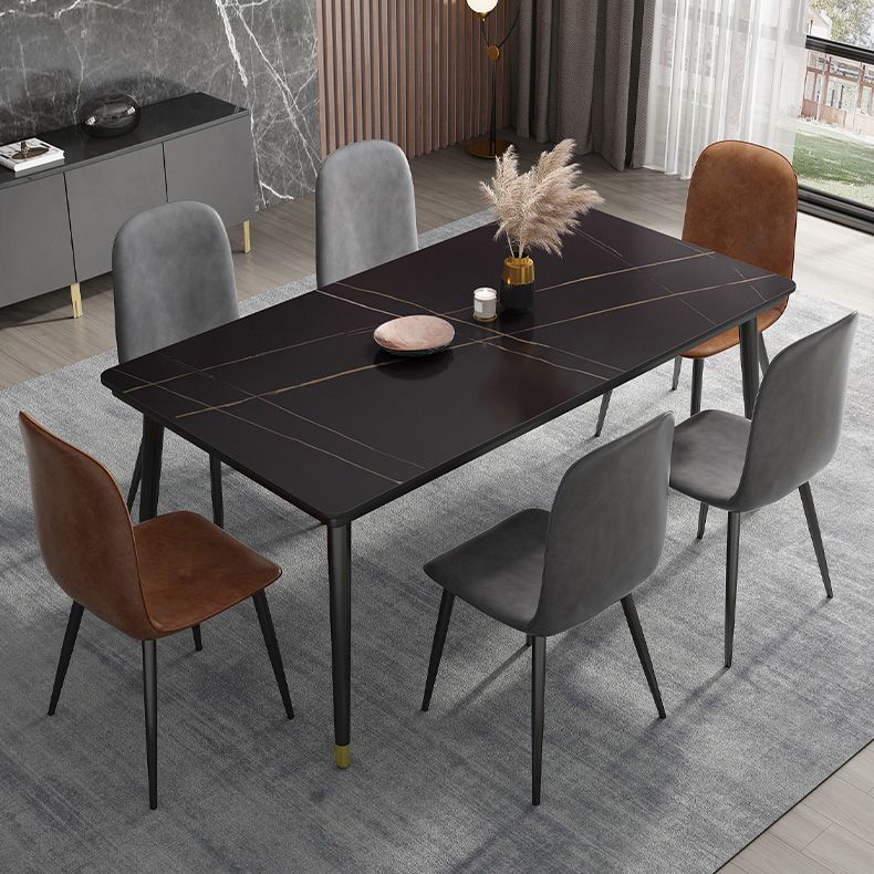 Industrial Sintered Kitchen Dining Table Rectangle Standard Dining Table with 4 Legs Base Clearhalo ' dining_table' 'Dining Tables & Seating' 'Dining Tables' 'furn' 'furn_dining_table' 'Furniture' 'furniture_dining_table' 'Kitchen & Dining Furniture' 'kitchen&dining_furn' 'kitchen' 'kitchen_dining_table' 1200x1200_e9e0afc2-8f29-497d-89cd-9e939d9e8415