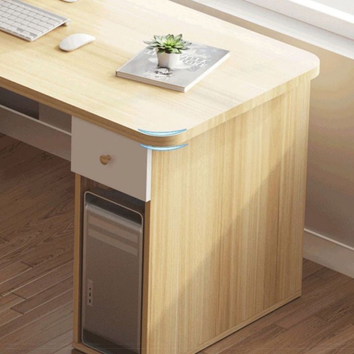 Modern Manufactured Wood Desk Corner Writing Desk with 1 Drawer and Bookshelf Clearhalo 'furn' 'furn_office_desk' 'Furniture' 'furniture_office_desk' 'Office Desks' 'Office Furniture' 'office_desk' 1200x1200_e9e0e0e6-f682-439e-99cc-b3abc281db82