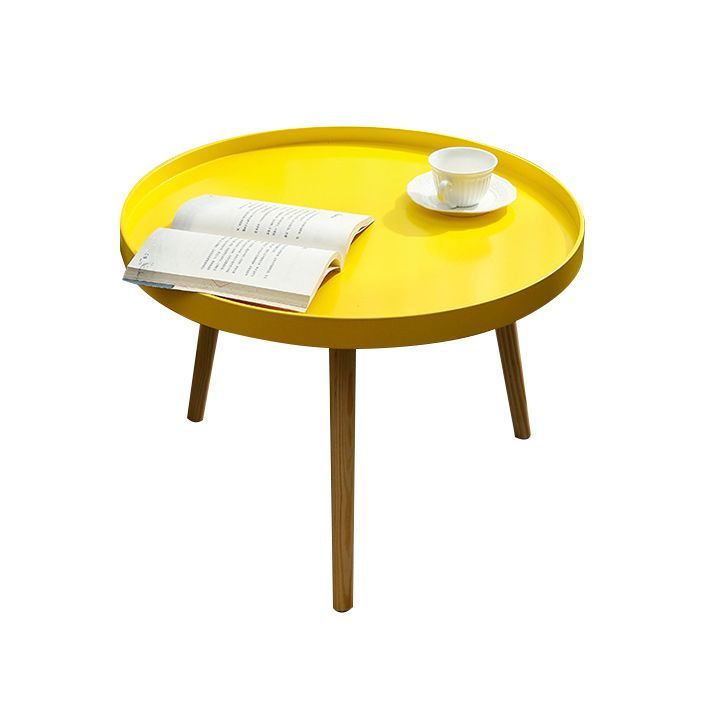 23,62 pollici largo il divano scandinavo Accento laterale tavolo in legno 3 gambe tavolo laterale rotondo