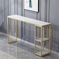 Modern Bar-height Table Stone Bar Table with Gold Base and Storage Clearhalo 'Bar Furniture' 'Bar Tables' 'bar_tables' 'furn' 'furn_bar_tables' 'Furniture' 'Kitchen & Dining Furniture' 1200x1200_e9e3313a-ad32-4920-8613-2f2ee08d9456
