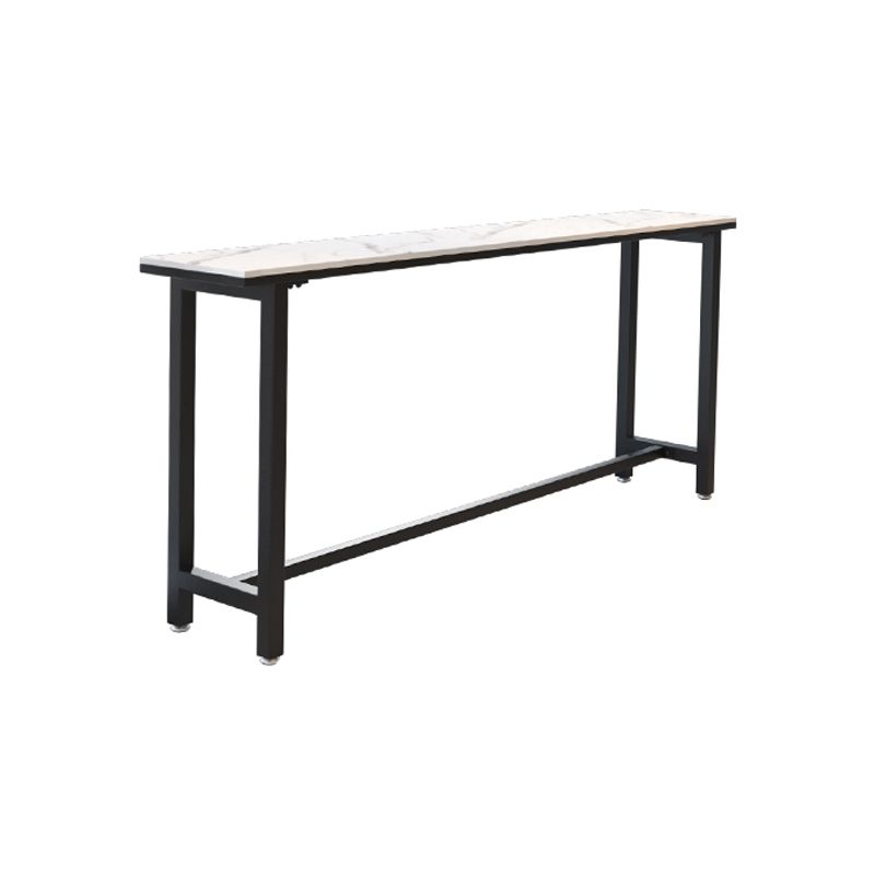 White Modern Style Bar Table in Faux Marble and Metal Milk Tea Shop Bar Table Clearhalo 'Bar Furniture' 'Bar Tables' 'bar_tables' 'furn' 'furn_bar_tables' 'Furniture' 'furniture_bar_tables' 'Kitchen & Dining Furniture' 1200x1200_e9e4751c-0431-4f42-8ea7-9ecf3d2979a4