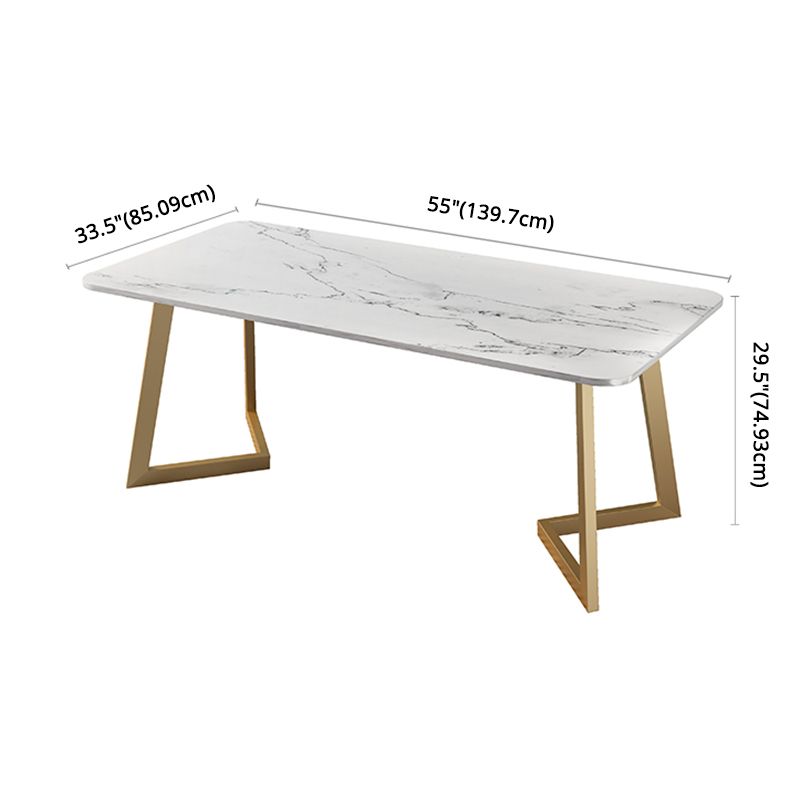 Fixed Sintered Stone Dining Room Set with Metallic 4 Legs Table Dining Room Furniture for Home Clearhalo 'Dining Room Sets' 'Dining Tables & Seating' 'dining_room_set' 'Furniture' 'furniture_dining_room_set' 'Kitchen & Dining Furniture' 'kitchen&dining_furn' 'kitchen' 1200x1200_e9e55ed2-a1f7-4073-9f07-abd0c31df67c