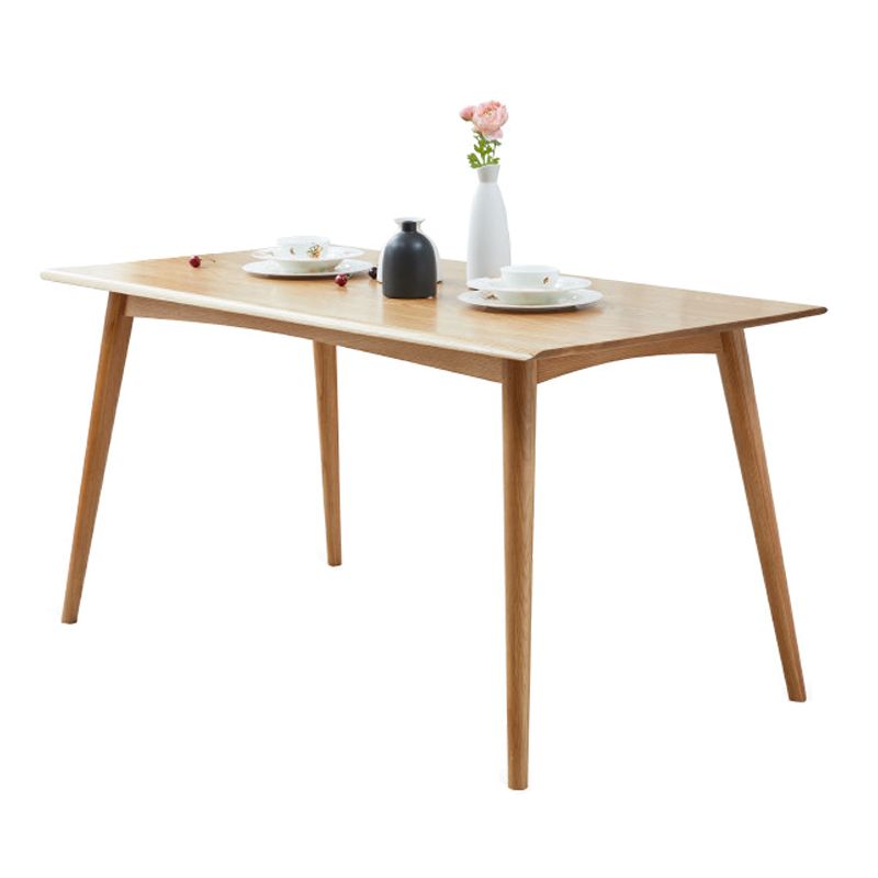 Contemporary Dining Table Oak Solid Wood Table with 4 Legs for Kitchen Dinner Dining Room Clearhalo ' dining_table' 'Dining Tables & Seating' 'Dining Tables' 'furn' 'furn_dining_table' 'Furniture' 'furniture_dining_table' 'Kitchen & Dining Furniture' 'kitchen&dining_furn' 'kitchen' 'kitchen_dining_table' 1200x1200_e9e567d3-4946-404a-96c8-9c948f351488
