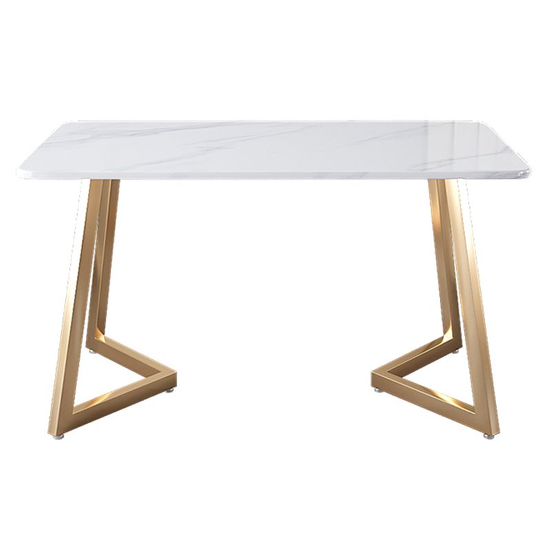 Metal Traditional Luxury Rectangle Indoor Table Sintered Stone Dining Table with Sled Base Clearhalo ' dining_table' 'Dining Tables & Seating' 'Dining Tables' 'furn' 'furn_dining_table' 'Furniture' 'furniture_dining_table' 'Kitchen & Dining Furniture' 'kitchen&dining_furn' 'kitchen' 'kitchen_dining_table' 1200x1200_e9e69ded-5826-47c2-9c99-3c42ec5a0563