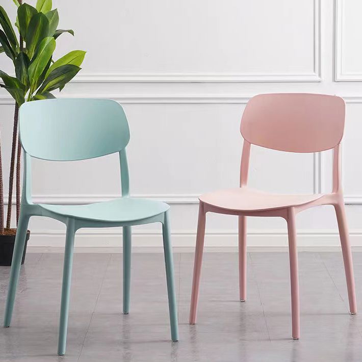 Scandinavian Stackable Armless Dining Chairs Plastic Open Back Dining Side Chair Clearhalo 'Dining Chairs' 'Dining Tables & Seating' 'dining_chair' 'furn' 'furn_dining_chair' 'Furniture' 'Kitchen & Dining Furniture' 1200x1200_e9e6fee3-5b8d-41d7-9eb7-f2b3a53badac