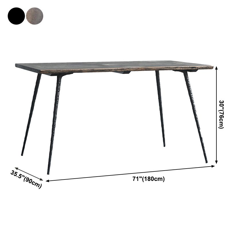 4-foot Oak Solid Wood Industrial Rectangle Dining Table for Dining Room Clearhalo ' dining_table' 'Dining Tables & Seating' 'Dining Tables' 'furn' 'furn_dining_table' 'Furniture' 'furniture_dining_table' 'Kitchen & Dining Furniture' 'kitchen&dining_furn' 'kitchen' 'kitchen_dining_table' 1200x1200_e9e7c48f-c2b4-4a03-b178-8c2144cd41de