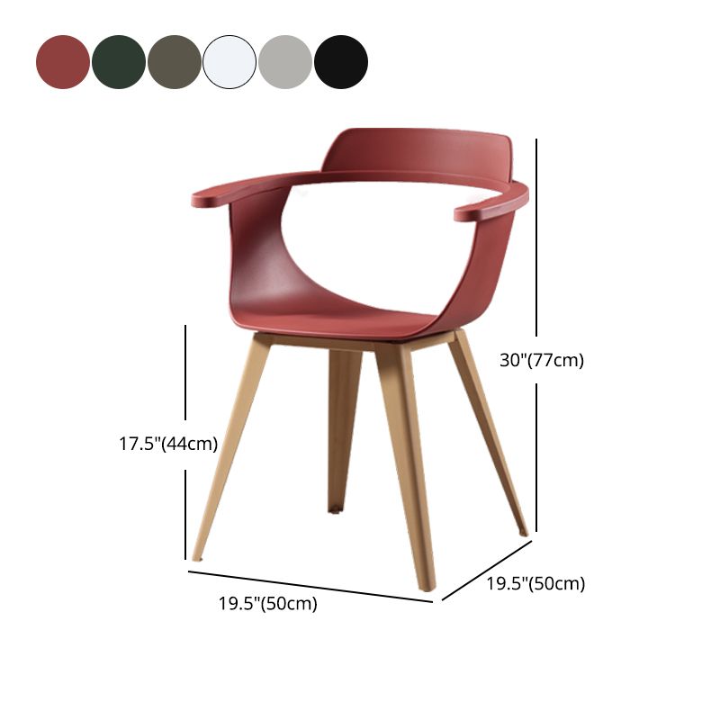 Modern Chair Open Back Dining Arm Chairs with Metal Legs for Kitchen Clearhalo ' kitchen&dining_furn' 'Dining Chairs' 'Dining Tables & Seating' 'dining_chair' 'furn' 'furn_dining_chair' 'Furniture' 'furniture_dining_chair' 'Kitchen & Dining Furniture' 'kitchen' 1200x1200_e9e7e0ae-8608-4f4f-ac29-dec5ed631672