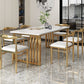 Moderno 1/2/5/7 pezzi set da pranzo tavolo da pranzo in pietra rettangolo per cucina della sala da pranzo