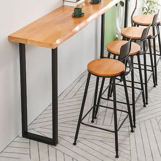 Tavolo da pranzo in legno bar tavolo da bar rettangolo industriale con doppio piedistallo per sala da pranzo