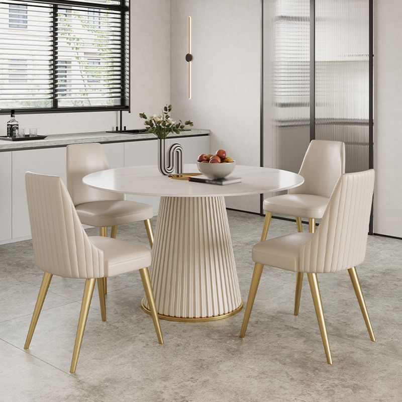 Modern Round Stone Dining Table White Dining Table with Pedestal Base Clearhalo ' dining_table' 'Dining Tables & Seating' 'Dining Tables' 'furn' 'furn_dining_table' 'Furniture' 'furniture_dining_table' 'Kitchen & Dining Furniture' 'kitchen&dining_furn' 'kitchen' 'kitchen_dining_table' 1200x1200_e9e88546-0a4e-4779-9af1-8baca3338bdf