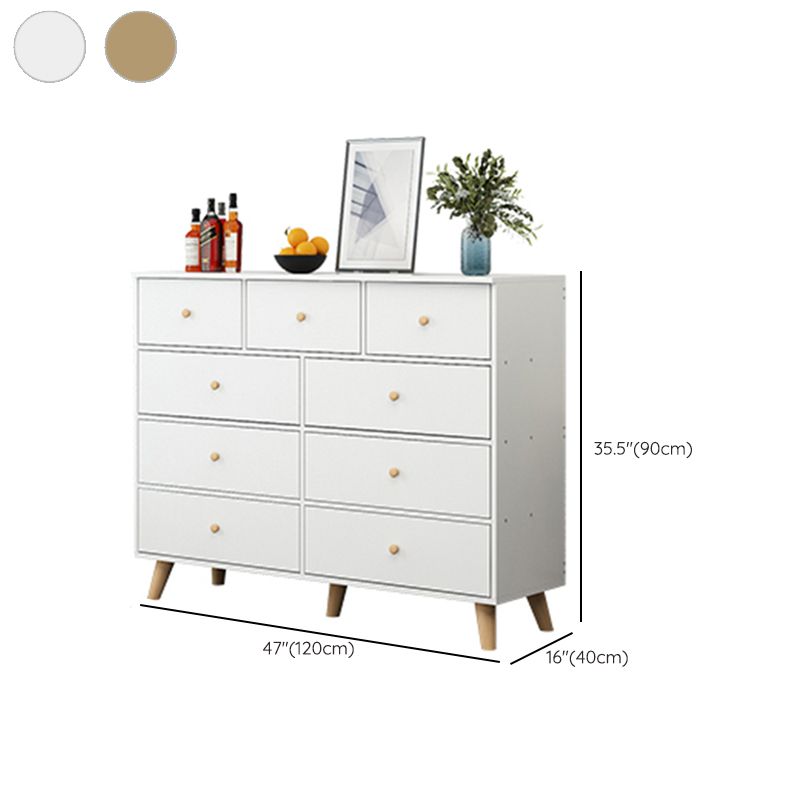 Cassa di stoccaggio orizzontale in legno scandinavo con cassetti per la casa