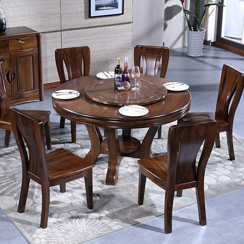 Solid Wood Dining Room Table Traditional Pedestal Dining Table Clearhalo 'Dining Tables & Seating' 'Dining Tables' 'dining_table' 'furn' 'furn_dining_table' 'Furniture' 'Kitchen & Dining Furniture' 1200x1200_e9e97767-fbef-49ee-af5d-200f243bf1ab