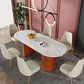 Oval Double Pedestal Luxury Dining Table Sintered Stone White Fixed Table for Restaurant Clearhalo ' dining_table' 'Dining Tables & Seating' 'Dining Tables' 'furn' 'furn_dining_table' 'Furniture' 'furniture_dining_table' 'Kitchen & Dining Furniture' 'kitchen&dining_furn' 'kitchen' 'kitchen_dining_table' 1200x1200_e9eaf86d-c97c-45ec-b0a0-9a7c5f9d5e94