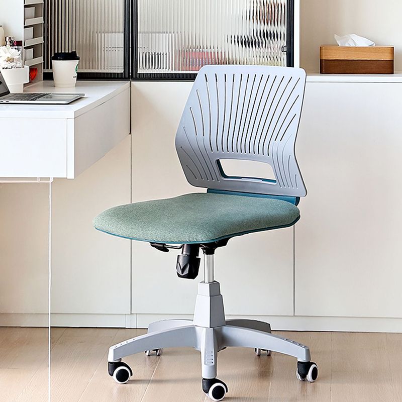 Modern Green Slide Office Chair Adjustable Seat Height with Wheels