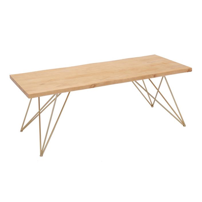 Traditional Luxury Rectangle Dining Room Table Pine Solid Wood Table with 4 Gold Legs Clearhalo ' dining_table' 'Dining Tables & Seating' 'Dining Tables' 'furn' 'furn_dining_table' 'Furniture' 'furniture_dining_table' 'Kitchen & Dining Furniture' 'kitchen&dining_furn' 'kitchen' 'kitchen_dining_table' 1200x1200_e9ebbee8-4235-4146-9c86-1609c7b2e05a
