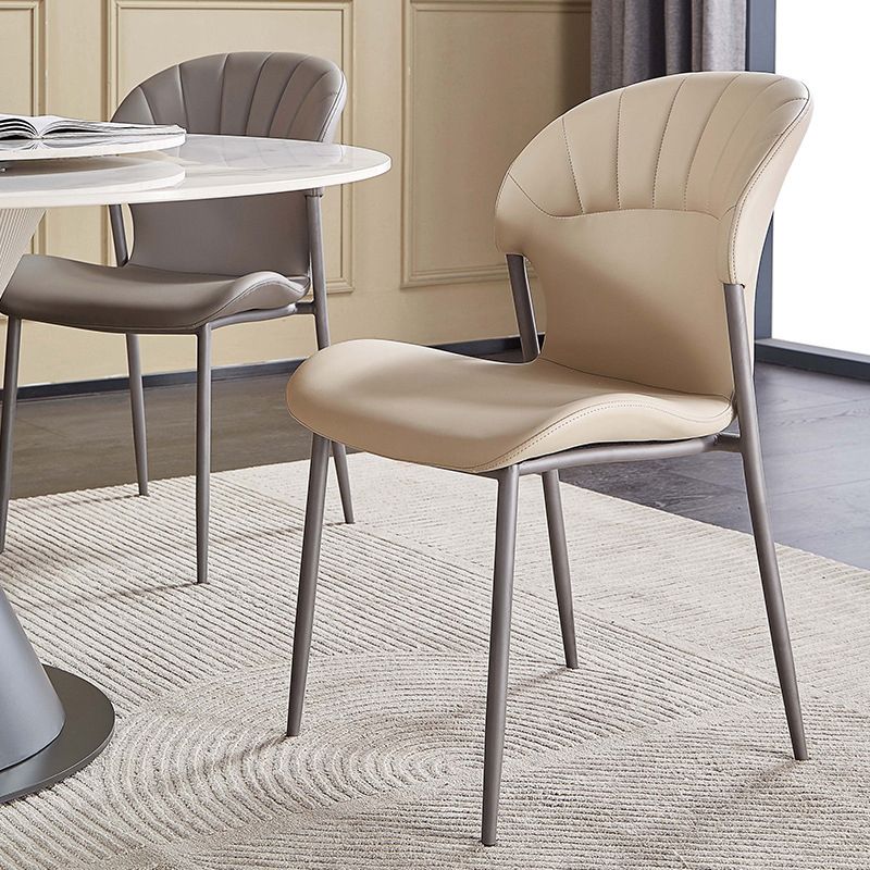 Khaki and Gray Dining Chairs Modern Armless Dining Side Chair Clearhalo 'Dining Chairs' 'Dining Tables & Seating' 'dining_chair' 'furn' 'furn_dining_chair' 'Furniture' 'Kitchen & Dining Furniture' 1200x1200_e9ecc29c-347d-43df-af28-00d06376d05b
