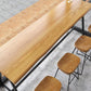 Light Brown Modern Style Bar Table in Solid Wood and Iron Cafe Bar Table, Only Table Clearhalo 'Bar Furniture' 'Bar Tables' 'bar_tables' 'furn' 'furn_bar_tables' 'Furniture' 'furniture_bar_tables' 'Kitchen & Dining Furniture' 1200x1200_e9ecf730-8865-4e84-b560-5589b6638ed4