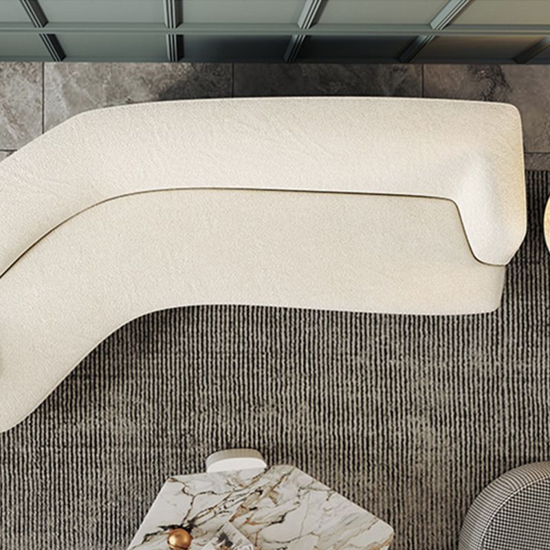 Sloped Arm Sofa Wool Modern Style Curved Sofa for Living Room