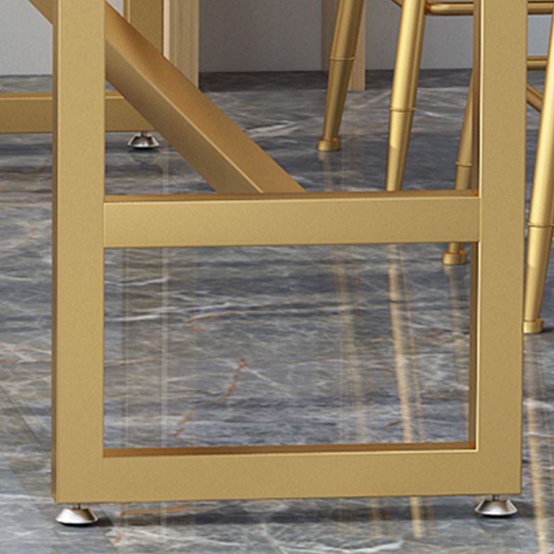 Stone Bar eettafel Glam -stijl rechthoekige staaftafel met schroefvoetstuk voor keuken