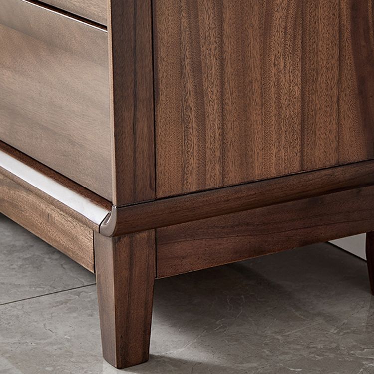 Mid-Century Modern Walnut Chest with 5 Drawers Rectangle Chest in Brone Clearhalo 'Cabinets & Chests' 'cabinets_chests' 'furn' 'furn_cabinets_chests' 'Furniture' 'Living Room Furniture' 1200x1200_e9f0b843-3c88-4a40-9014-7456096d4cae