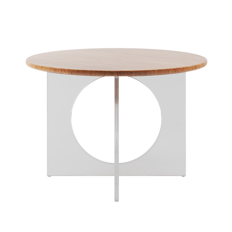 Round Dining Table Set 1/2/3/4 Pcs Acrylic Base Table and Chairs Clearhalo 'Dining Room Sets' 'Dining Tables & Seating' 'dining_room_set' 'furn' 'furn_dining_room_set' 'Furniture' 'Kitchen & Dining Furniture' 1200x1200_e9f0c38b-469f-4b49-bdd8-9035434cd51d