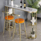 Industrial Style Iron Bar Table Faux Marble White Top 41.3"H Bistro Table with Storage Clearhalo 'Bar Furniture' 'Bar Tables' 'bar_tables' 'furn' 'furn_bar_tables' 'Furniture' 'furniture_bar_tables' 'Kitchen & Dining Furniture' 1200x1200_e9f329d5-9936-4cee-99e7-15723eab1d39