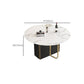 Modern Dining Set 1/3/7 Pcs Sintered Stone Top Dining Table with Folding Chairs