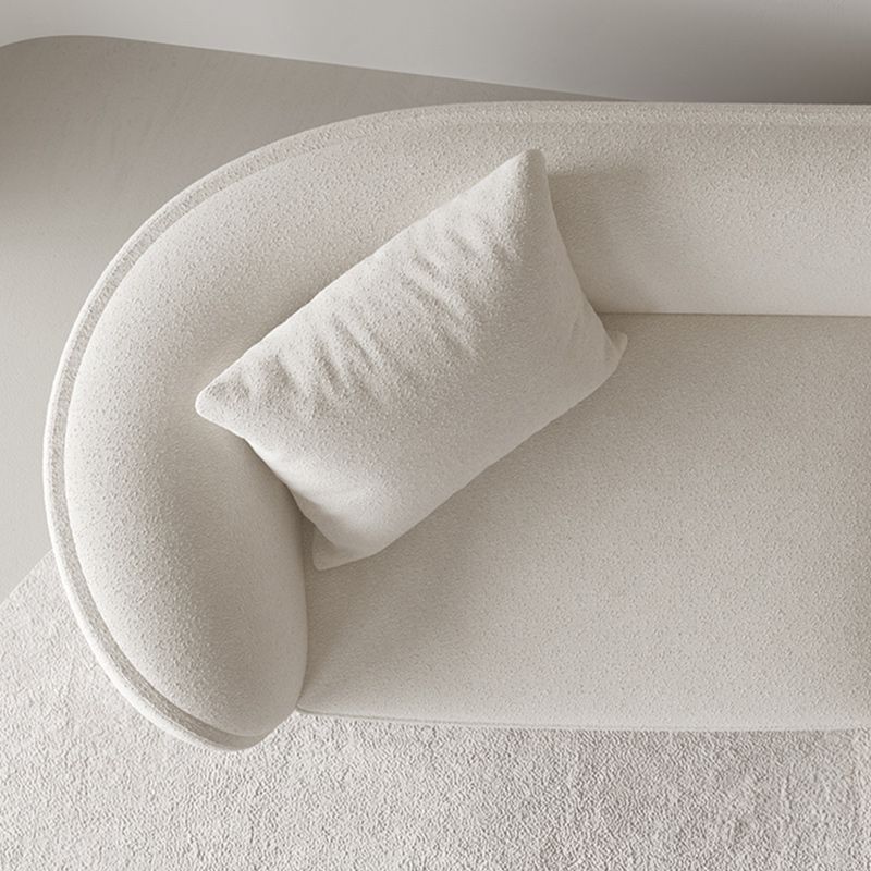 35" Wide Scandinavian Sectional Sofa Fabric Cream Sectional with Bostol Pillows