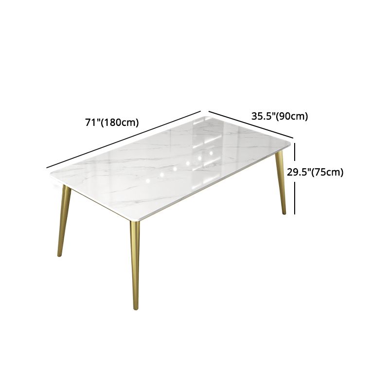 Glam 1/5/6/7 Pieces Dinette Set with White Sintered Stone Top Rectangle Dining Table Set Clearhalo 'Dining Room Sets' 'Dining Tables & Seating' 'dining_room_set' 'furn' 'furn_dining_room_set' 'Furniture' 'furniture_dining_room_set' 'Kitchen & Dining Furniture' 1200x1200_e9f46c42-6d89-4ea3-bcee-5fa72943cf66