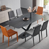 Silla de silla de comedor de cuero moderna en acabado mate para interiores