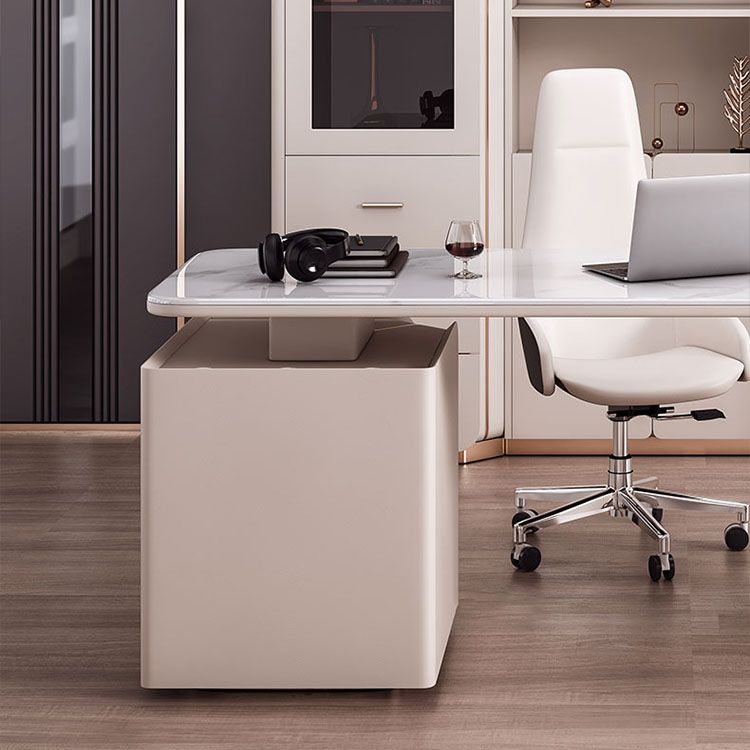 3 Drawers Task Desk Rectangular Shaped Office Desk in White for Office Clearhalo 'furn' 'furn_office_desk' 'Furniture' 'Office Desks' 'Office Furniture' 'office_desk' 1200x1200_e9f57d64-f5e0-488f-834b-fc90e8e20b64