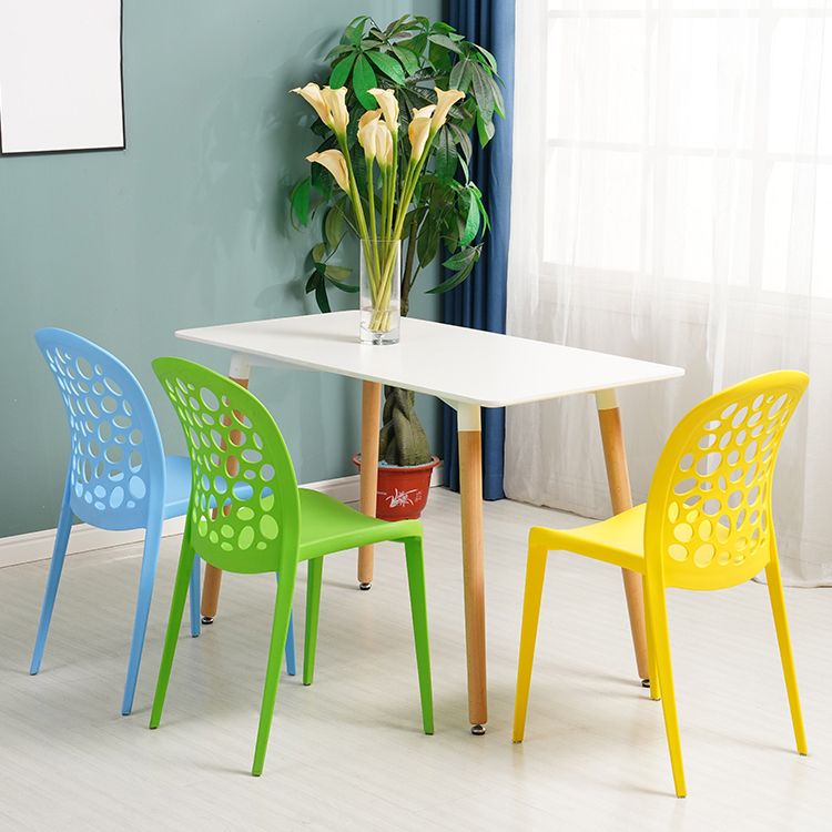 Scandinavian Plastic Side Chair Open Back Kitchen Dining Room Chair Clearhalo 'Dining Chairs' 'Dining Tables & Seating' 'dining_chair' 'Furniture' 'furniture_dining_chair' 'Kitchen & Dining Furniture' 1200x1200_e9f7dcd3-ad11-4613-985c-cd768ad636ac