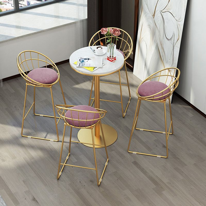 Modern Round Counter Set 1/2/5 Pieces Stone Indoor Bar Stool and Table Set Clearhalo 'Bar Furniture' 'furn' 'furn_home_bar_bar_sets' 'Furniture' 'Home Bars & Bar Sets' 'home_bar_bar_sets' 'Kitchen & Dining Furniture' 1200x1200_e9f9a849-c53e-4dae-80fe-593c7e532c65
