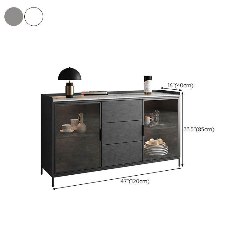Tavolo a buffet in pietra moderna scheda laterale in stile moderno con cassetti e armadi